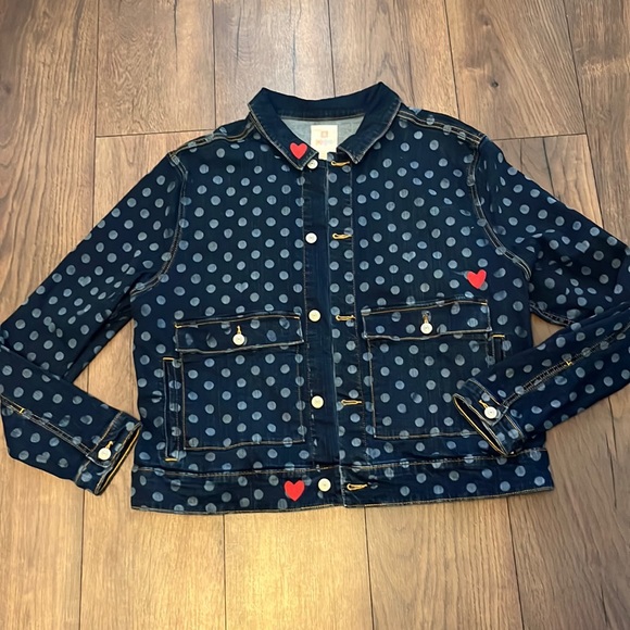 LuLaRoe Jackets & Blazers - Lularoe jean jacket polka dot 3X
